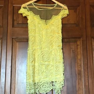 Amore&Fede yellow lace dress